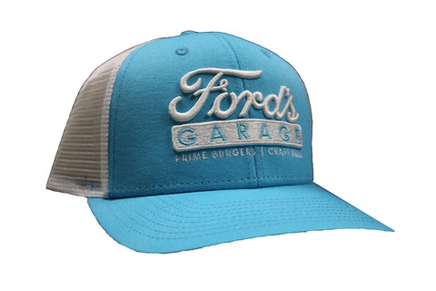 Ford's Garage Vintage Trucker Hat Teal/White