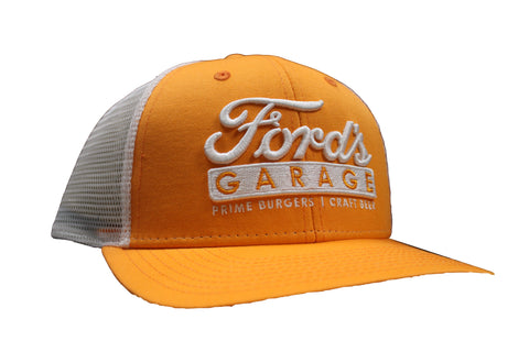 Ford's Garage Vintage Trucker Hat Orange/White